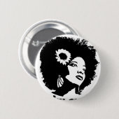 私は私のねじれたカーリーヘアーを愛します 缶バッジ (正面&裏面)