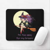 私は私のほうきの魔法使いの月の乗馬のために余りにセクシーです マウスパッド (マウス)
