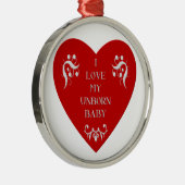私は私のやがて生まれるベビーを愛します メタルオーナメント (右)