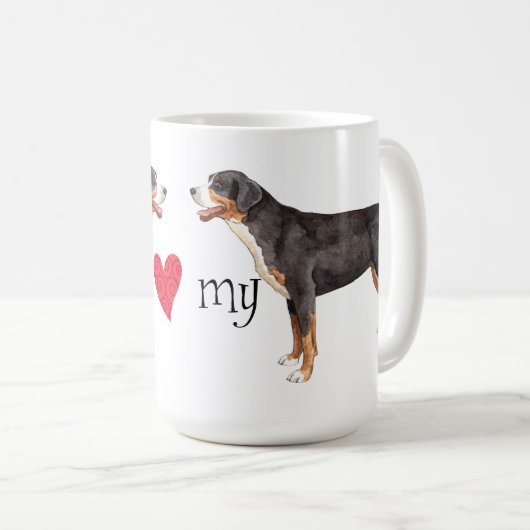 私は私のより素晴らしいスイス山犬を愛します コーヒーマグカップ (正面右)