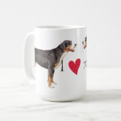 私は私のより素晴らしいスイス山犬を愛します コーヒーマグカップ (正面左)