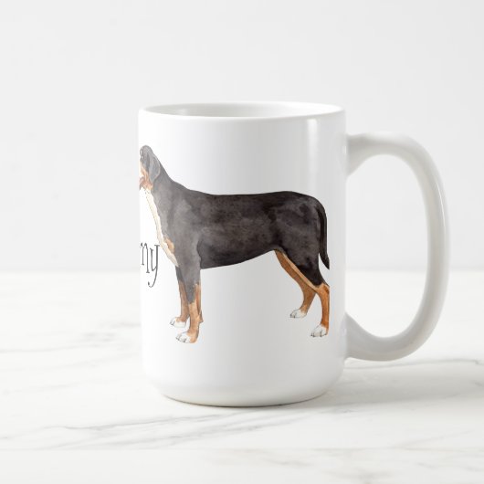 私は私のより素晴らしいスイス山犬を愛します コーヒーマグカップ (右)