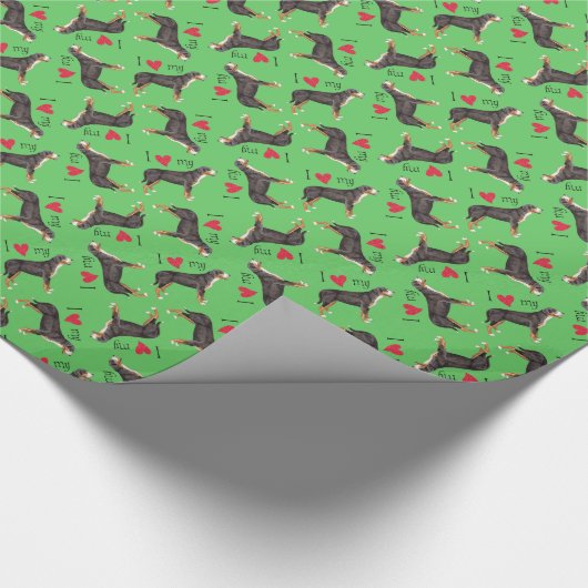 私は私のより素晴らしいスイス山犬を愛します ラッピングペーパー (角)