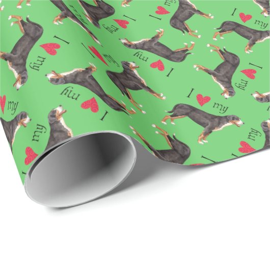 私は私のより素晴らしいスイス山犬を愛します ラッピングペーパー (ロールコーナー)