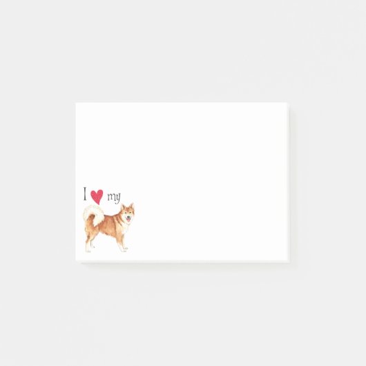 私は私のアイスランドの牧羊犬を愛します ポストイット (正面)