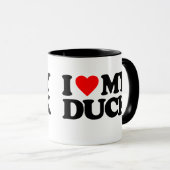 私は私のアヒルを愛します マグカップ (正面右)