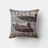 私は私のアヒル-枕--を愛します クッション (裏面)