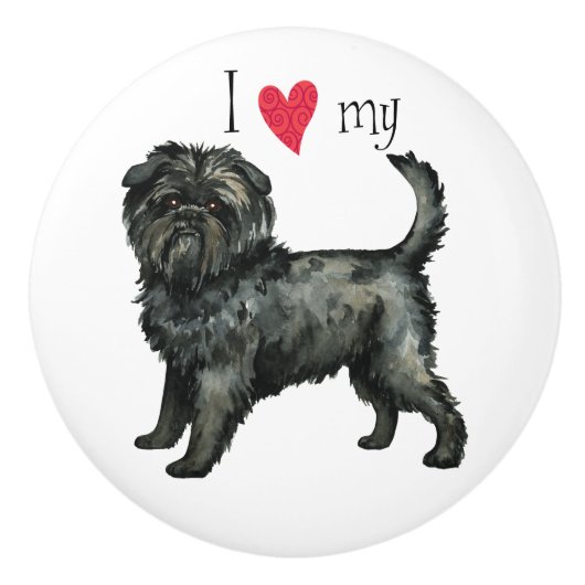 私は私のアフェンピンシャーが大好き セラミックノブ (正面)