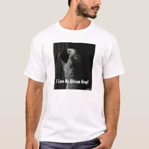 私は私のアフリカ灰色を愛します! 基本的なオウムのTシャツ Tシャツ