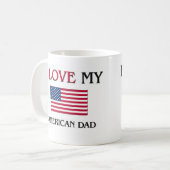 私は私のアメリカのパパを愛します コーヒーマグカップ (正面左)