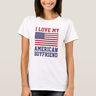 私は私のアメリカのボーイフレンドのTシャツを愛します Tシャツ