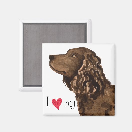 私は私のアメリカンウォータースパニエル犬 マグネット (正面/裏面)
