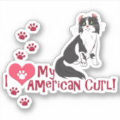 私は私のアメリカンカールが大好き！ シール (正面)