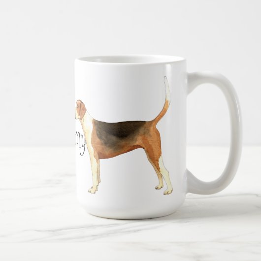 私は私のアメリカFoxhoundを愛します コーヒーマグカップ (右)