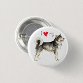 私は私のアラスカのマレンテが大好き 缶バッジ (正面&裏面)