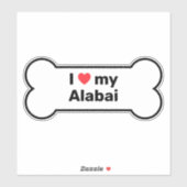 私は私のアラバイ犬の品種が短い名前の犬の骨を愛する シール (シート)