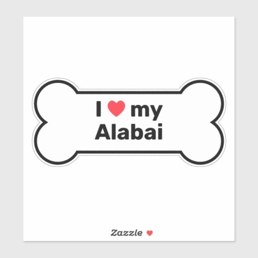 私は私のアラバイ犬の品種が短い名前の犬の骨を愛する シール (シート)