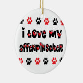 私は私のアーフェンピンシャーを愛します セラミックオーナメント (右)