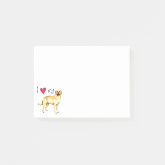 私は私のイエロー・ラブラドール・レトリーバーを愛します ポストイット (正面)