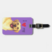 私は私のイエロー・ラブラドール・レトリーバーを愛します ラゲッジタグ (正面横)