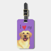 私は私のイエロー・ラブラドール・レトリーバーを愛します ラゲッジタグ (正面縦)