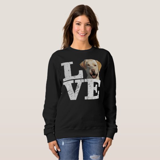 私は私のイエロー・ラブラドール・レトリーバーラブラドールレトリエバードッグが大好き スウェットシャツ (正面フル)