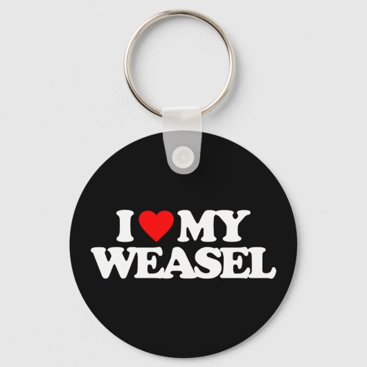 私は私のイタチが大好き キーホルダー (正面)