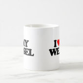 私は私のイタチを愛します コーヒーマグカップ (中央)