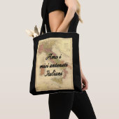 私は私のイタリアンな祖先|のカスタムなトートバックを愛します トートバッグ (クローズアップ)