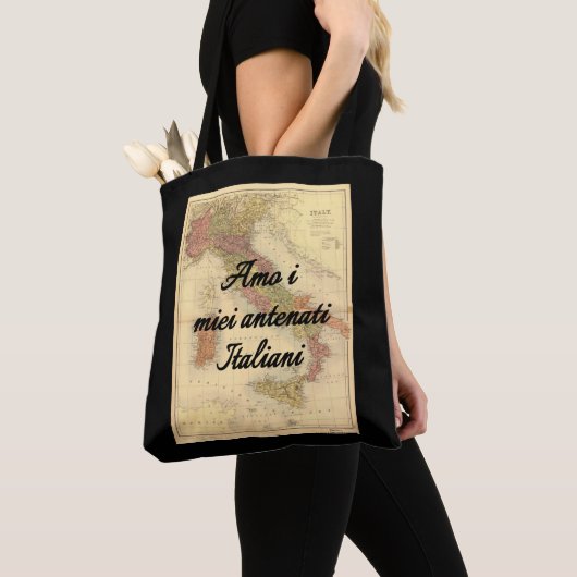 私は私のイタリアンな祖先|のカスタムなトートバックを愛します トートバッグ (クローズアップ)