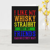 私は私のウィスキーストレートLGBTプライド月LGBTQが好き カード (黄色い花)