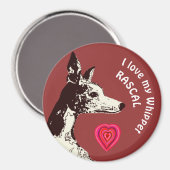 私は私のウィペットが大好き マグネット (正面/裏面)