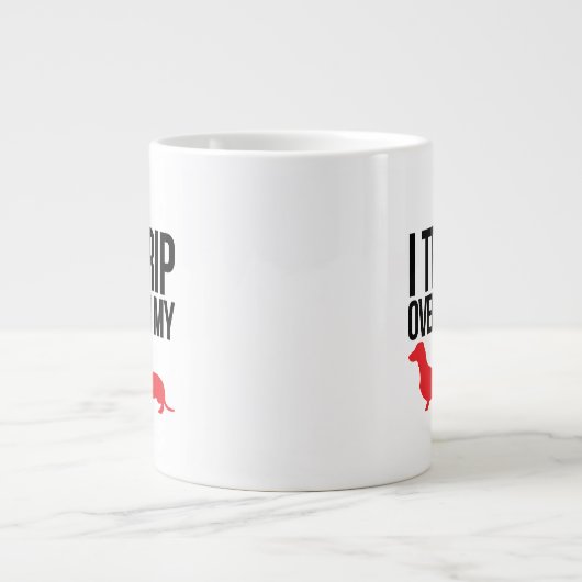 私は私のウィーナーのマグにつまずきます ジャンボコーヒーマグカップ (正面)