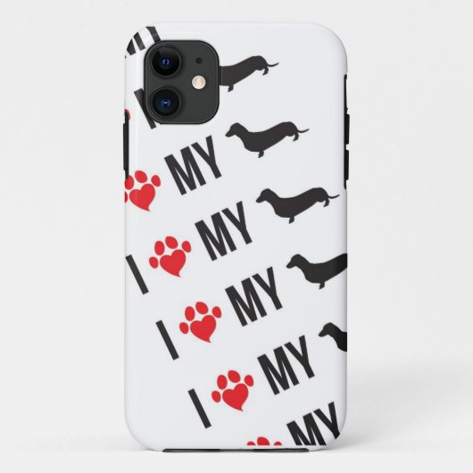私は私のウィーナーの携帯電話の箱を愛します Case-Mate iPhoneケース (裏面)