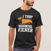 私は私のウィーナーDachshundドキシードッグを旅 Tシャツ (正面)