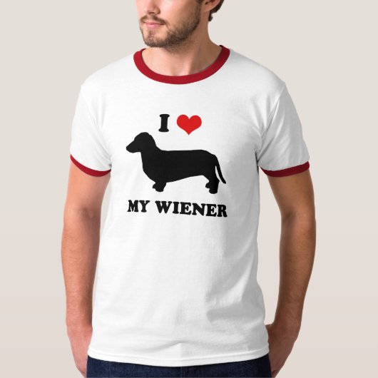 私は私のウインナーを愛します Tシャツ (正面)