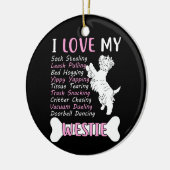 私は私のウェスティーが大好き セラミックオーナメント (左)