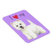 私は私のウェスティーが大好き マグネット (右側)