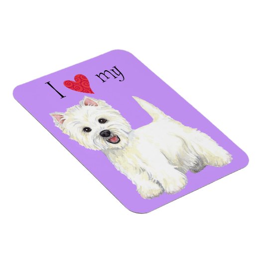 私は私のウェスティーが大好き マグネット (右側)