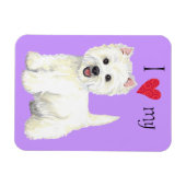 私は私のウェスティーが大好き マグネット (横)