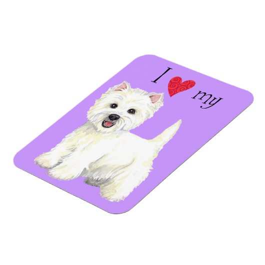 私は私のウェスティーが大好き マグネット (左側)