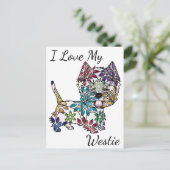 私は私のウェスティー葉書が大好き ポストカード (スタンド正面)