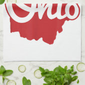 私は私のオハイオホームスクリプトオハイオを愛する キッチンタオル (折り畳み)