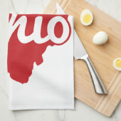 私は私のオハイオホームスクリプトオハイオを愛する キッチンタオル (四つ折り)