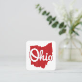 私は私のオハイオホームスクリプトオハイオを愛する スクエア名刺 (スタンド正面)