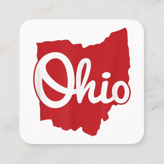 私は私のオハイオホームスクリプトオハイオを愛する スクエア名刺 (裏面)