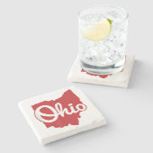 私は私のオハイオホームスクリプトオハイオを愛する ストーンコースター (横)