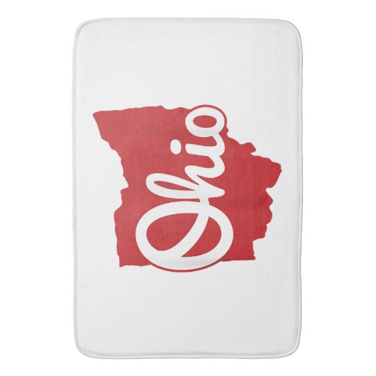 私は私のオハイオホームスクリプトオハイオを愛する バスマット (正面縦)