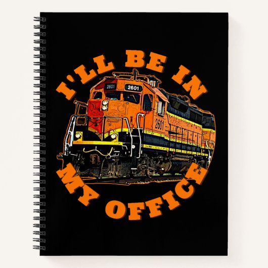 私は私のオフィスに来る – ディーゼル機関車の鉄道 ノートブック (正面)