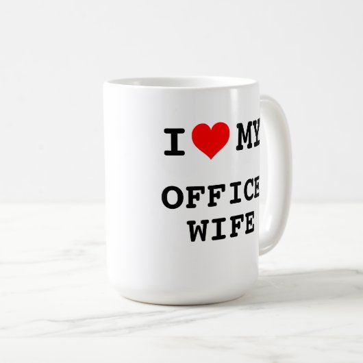 私は私のオフィスの妻を愛します コーヒーマグカップ (正面右)